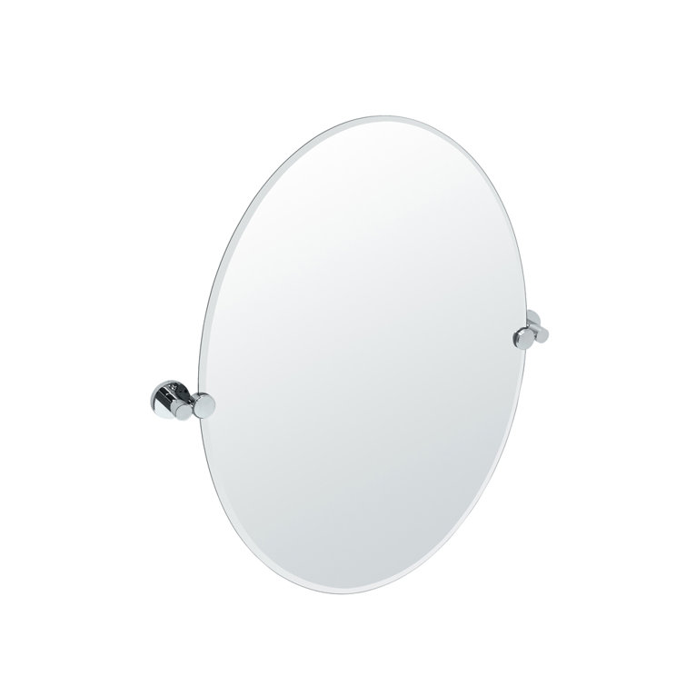 Frameless Chrome Rectangular Bathroom Mirror with Beveled Edges