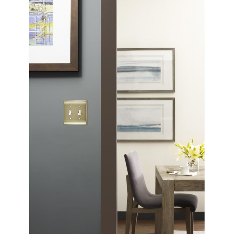 Golden Champagne 2-Gang Toggle Light Switch Wall Plate