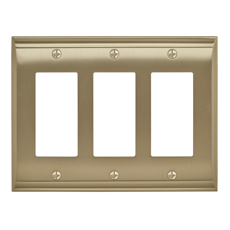 Golden Champagne 3-Gang Rocker Switch Wall Plate