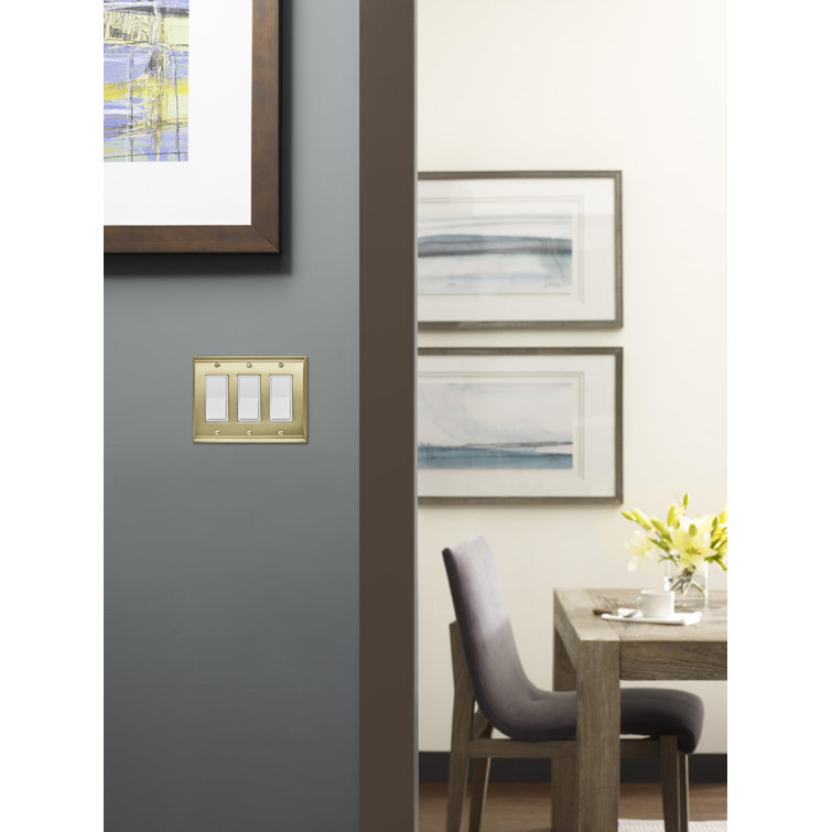 Golden Champagne 3-Gang Rocker Switch Wall Plate