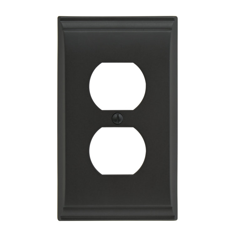 Candler Black Bronze Duplex Outlet Cover Plate