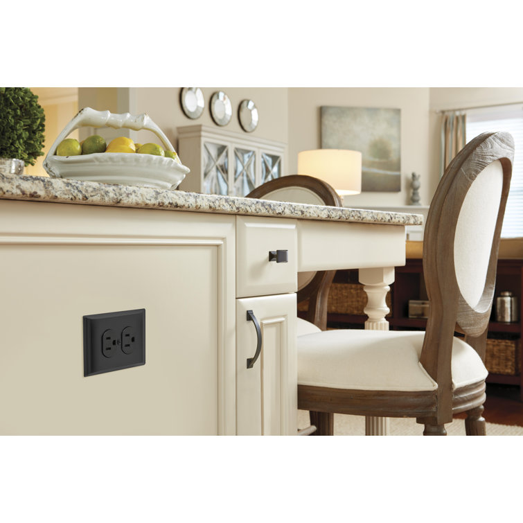 Candler Black Bronze Duplex Outlet Cover Plate