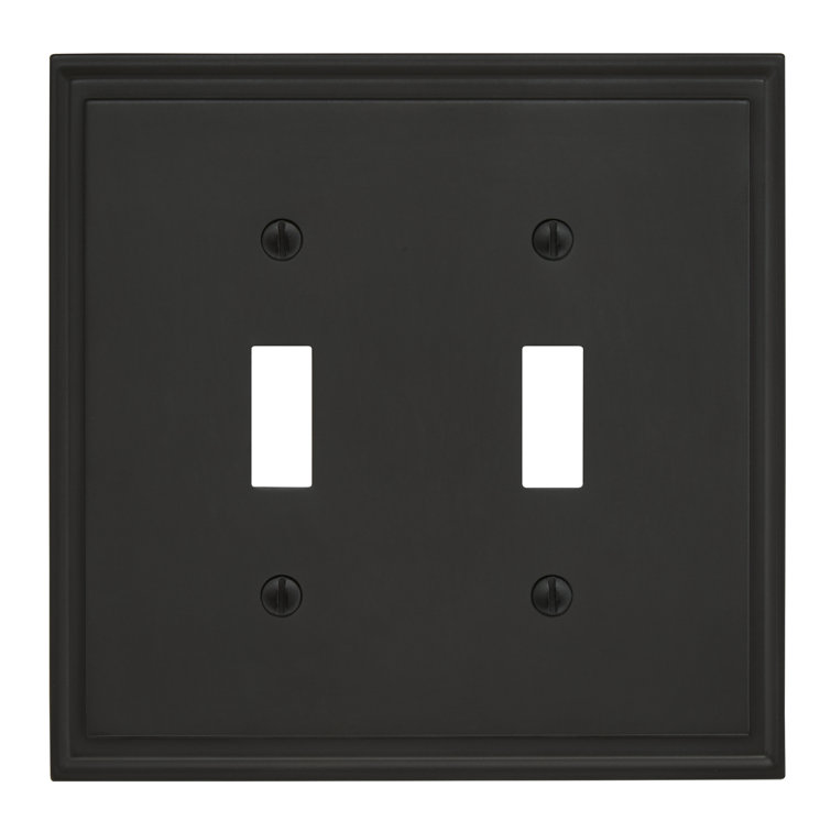 Black Bronze 2-Gang Toggle Light Switch Wall Plate
