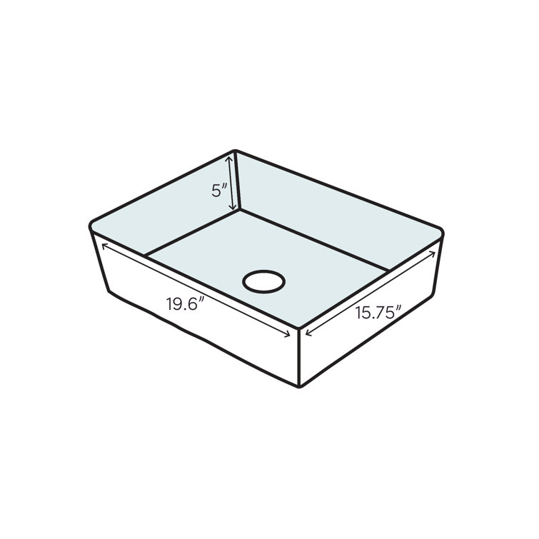 Loft White Ceramic Rectangular Above-Counter Vessel Sink