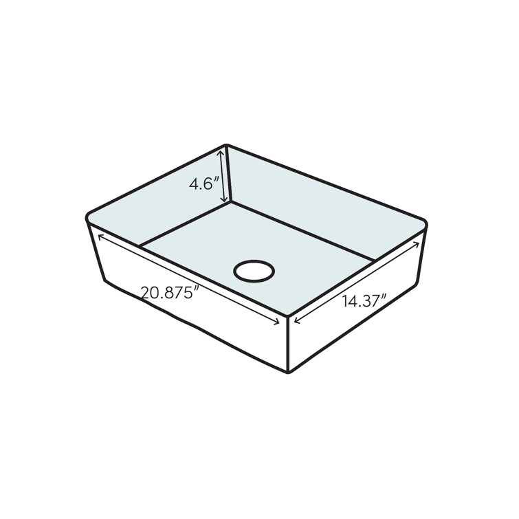 Ice Gray Rectangular Ceramic Undermount Bathroom Sink