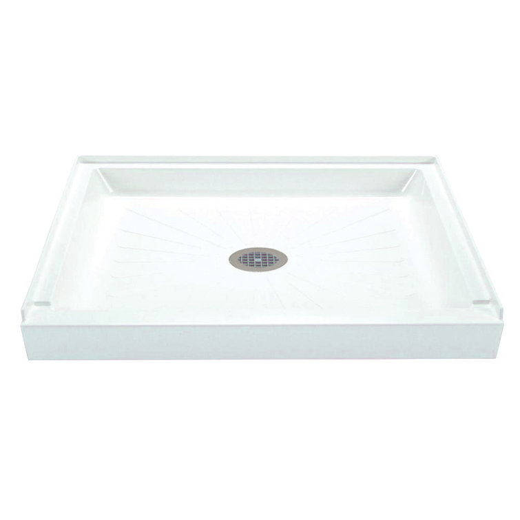 White 32'' x 60'' Fiberglass Rectangular Shower Base