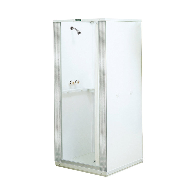 White Thermoplastic Framed Square Shower Enclosure with Extended Base
