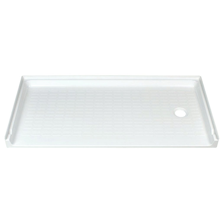 CareGiver 60'' x 30'' White Fiberglass Shower Base
