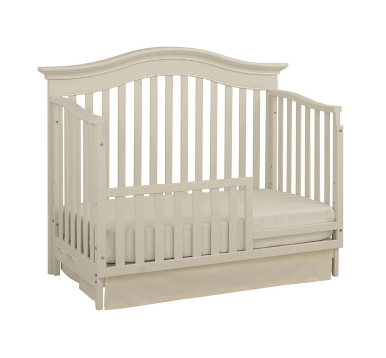 Montana Glazed White Solid Wood 4-in-1 Convertible Crib