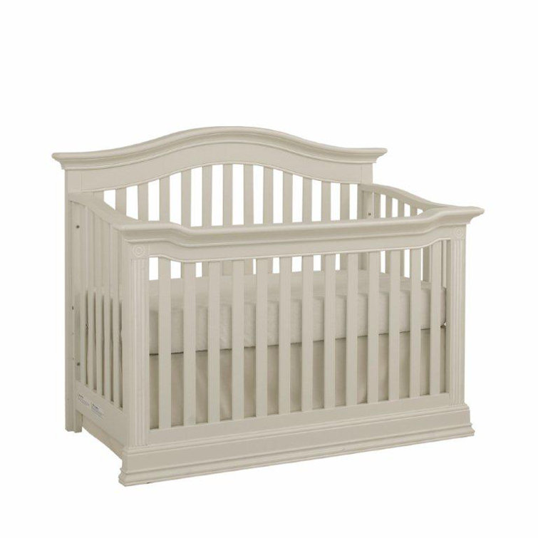 Montana Glazed White Solid Wood 4-in-1 Convertible Crib