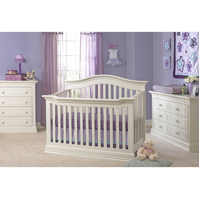 Montana Glazed White Solid Wood 4-in-1 Convertible Crib