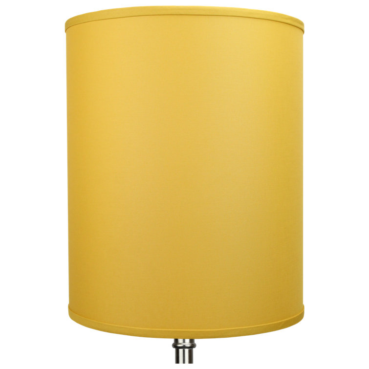 Curry Yellow Linen Drum Lamp Shade with Nickel Washer Spider