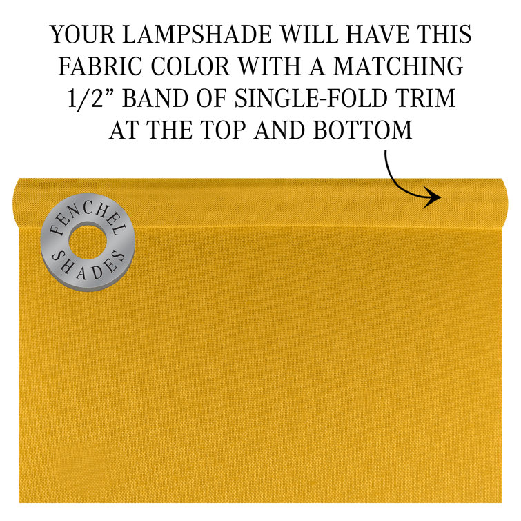 Curry Yellow Linen Drum Lamp Shade with Nickel Washer Spider
