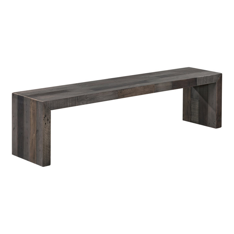 Transitional Rustic Recycled Pine 71'' Bench in Gray