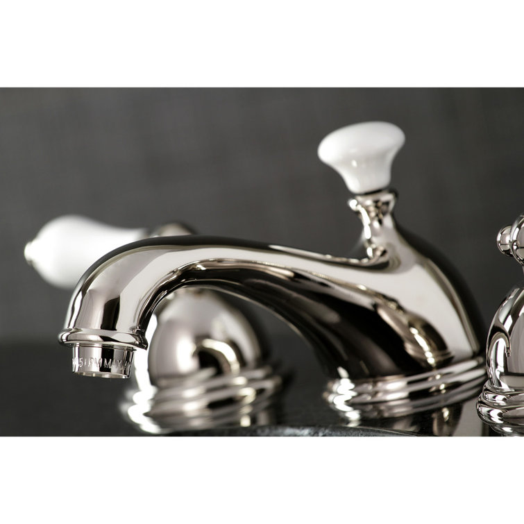 Polished Nickel Traditional Widespread Bathroom Faucet with Drain Assembly