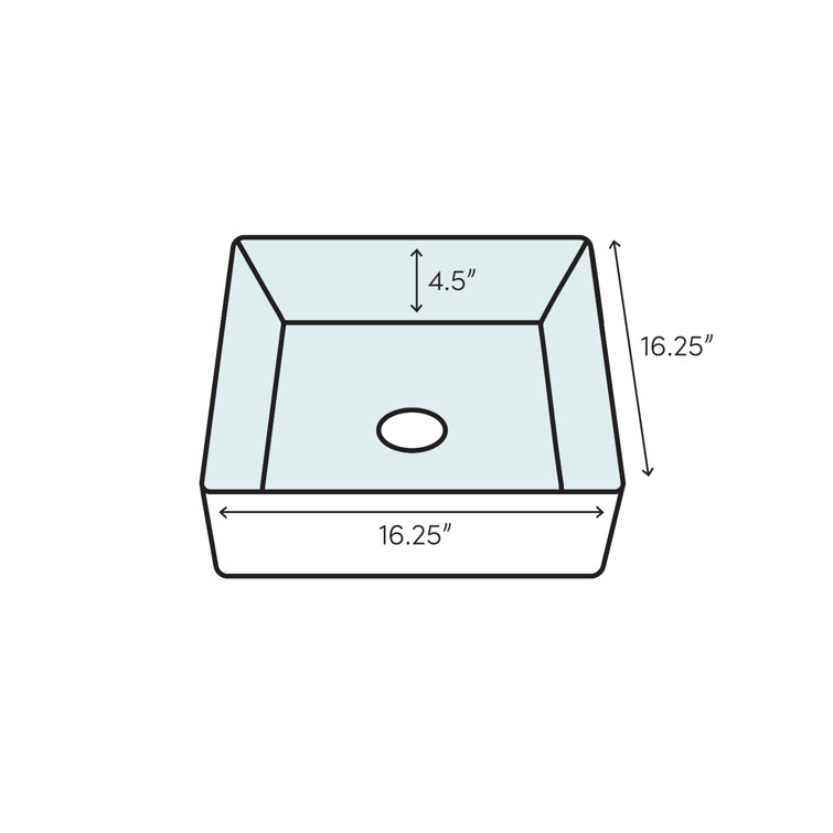 Elavo White Ceramic Square Semi-Recessed Bathroom Sink with Overflow