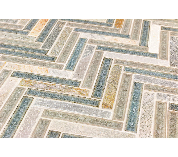 Roman 10'' x 11'' Marble Herringbone Mosaic Wall Tile