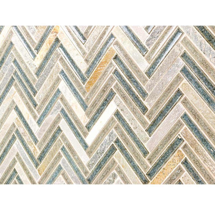 Roman 10'' x 11'' Marble Herringbone Mosaic Wall Tile