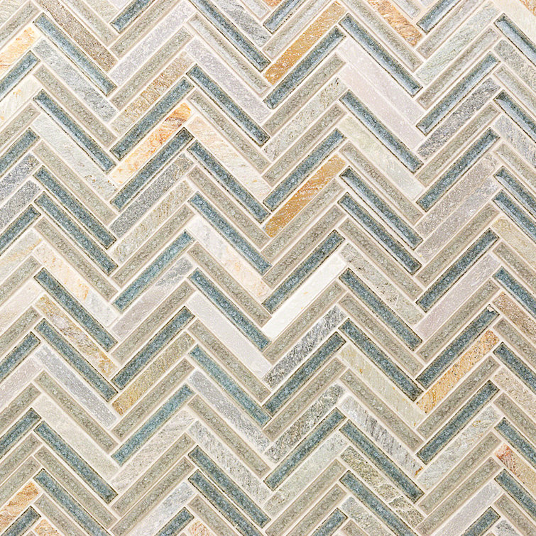 Roman 10'' x 11'' Marble Herringbone Mosaic Wall Tile