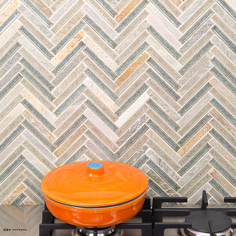 Roman 10'' x 11'' Marble Herringbone Mosaic Wall Tile