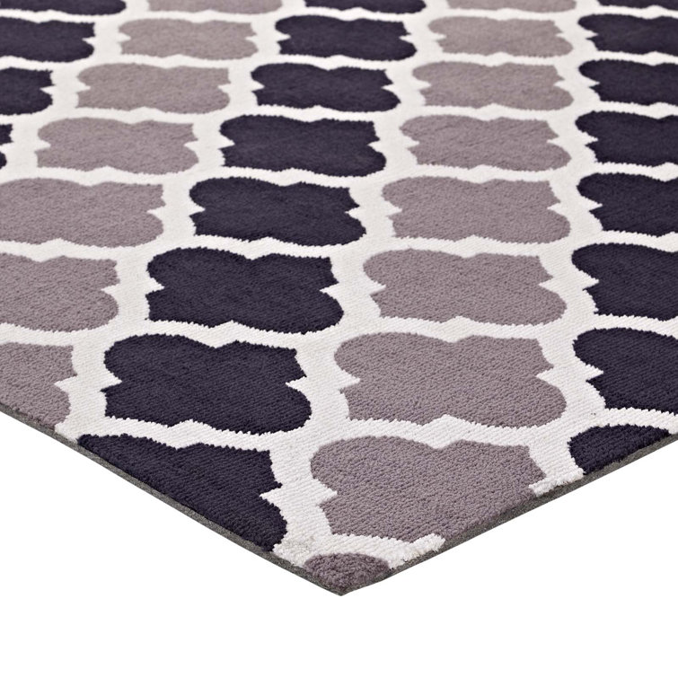 Charcoal and Black 8' x 10' Synthetic Trellis Area Rug