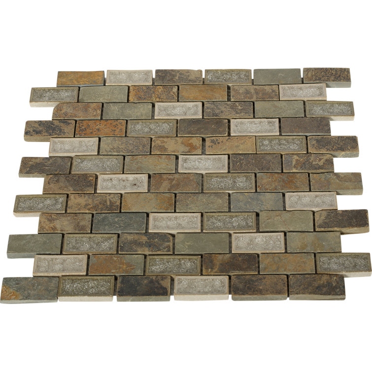 Cream Stone Look Brick Joint Mosaic Wall Tile