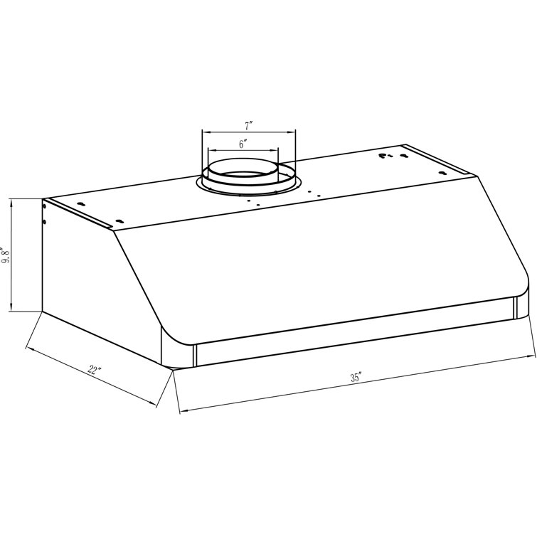 36'' Stainless Steel Convertible Under Cabinet Range Hood