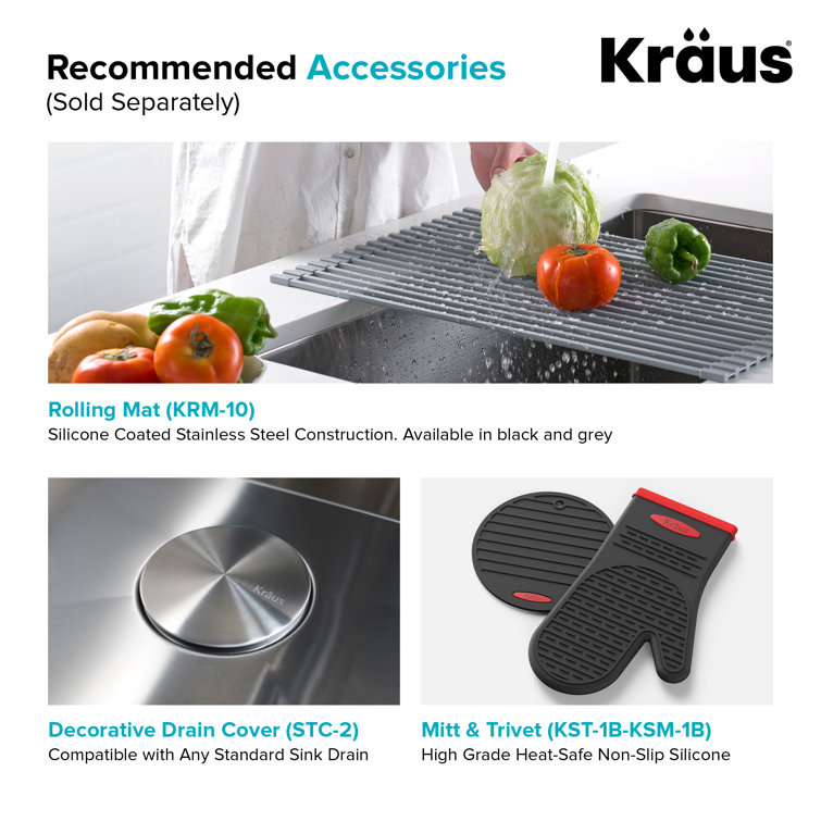 32-Inch Stainless Steel Undermount Kitchen Sink with Faucet and Accessories