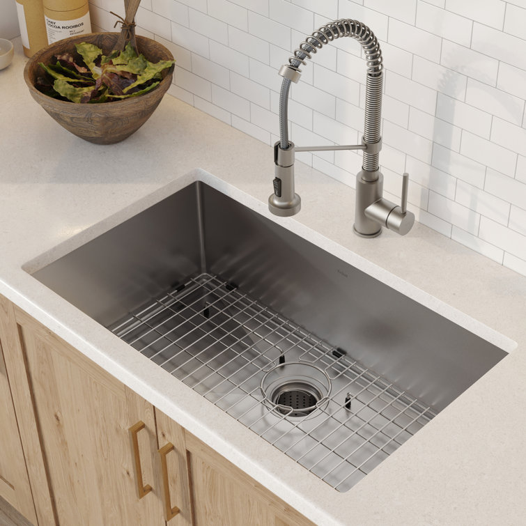32-Inch Stainless Steel Undermount Kitchen Sink with Faucet and Accessories