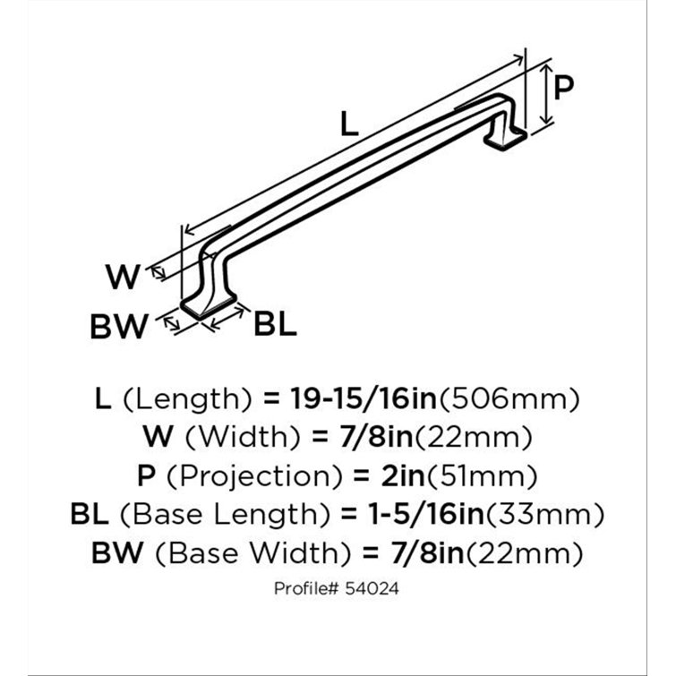 12-Inch Brushed Nickel Industrial Appliance Pull with Mounting Hardware