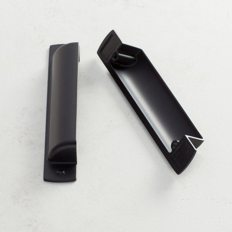 Matte Black Bronze Industrial Cup Pulls with Mounting Hardware