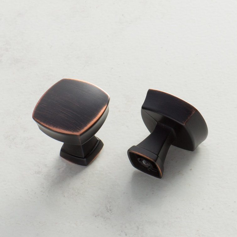 Oil-Rubbed Bronze Square Cabinet Knob with Mounting Hardware