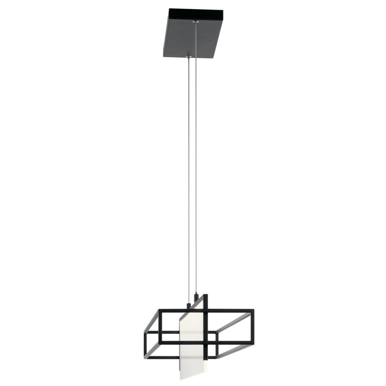 Matte Black Vega LED Island Pendant with Clear Acrylic Shade