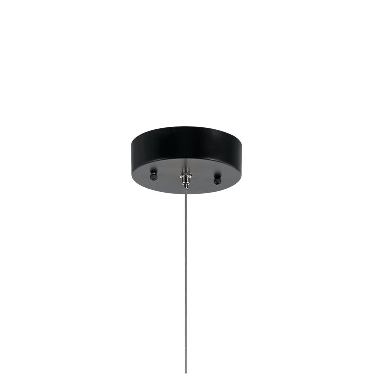 Soho Black Etched Acrylic LED Mini Pendant - 7.75 Inch