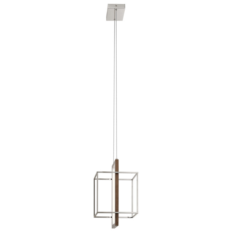 Viho Square Polished Nickel 42" LED Pendant with Frosted Acrylic