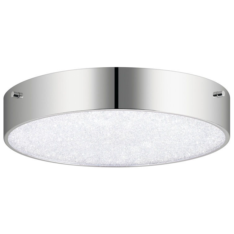 Elan Crystal Moon Chrome LED Flush Mount with Cubic Zirconia