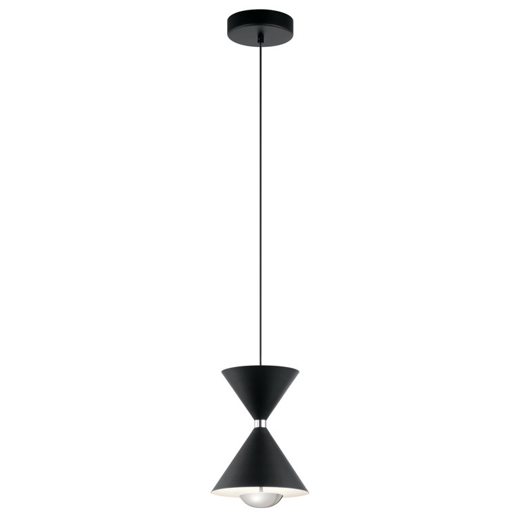 Kordan Matte Black LED Mini Island Pendant with Clear Shade