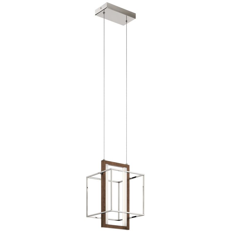 Viho Square Polished Nickel 42" LED Pendant with Frosted Acrylic