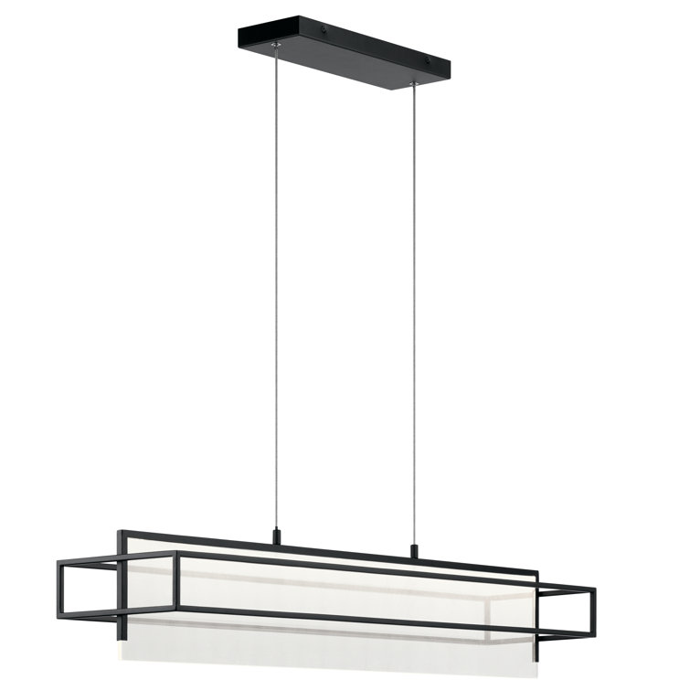 Matte Black Vega LED Island Pendant with Clear Acrylic Shade