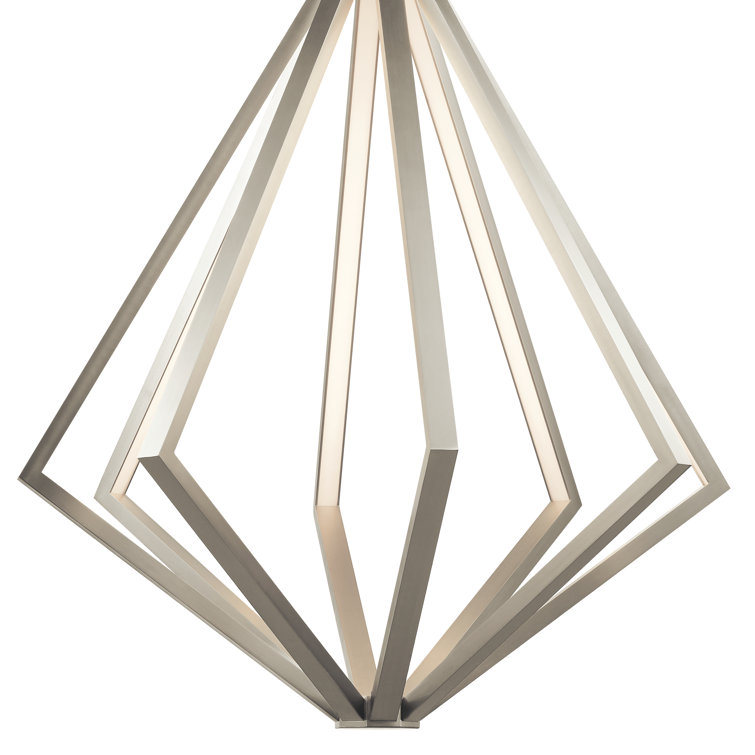 Everest Satin Nickel 8-Light Integrated LED Chandelier with Etched Acrylic