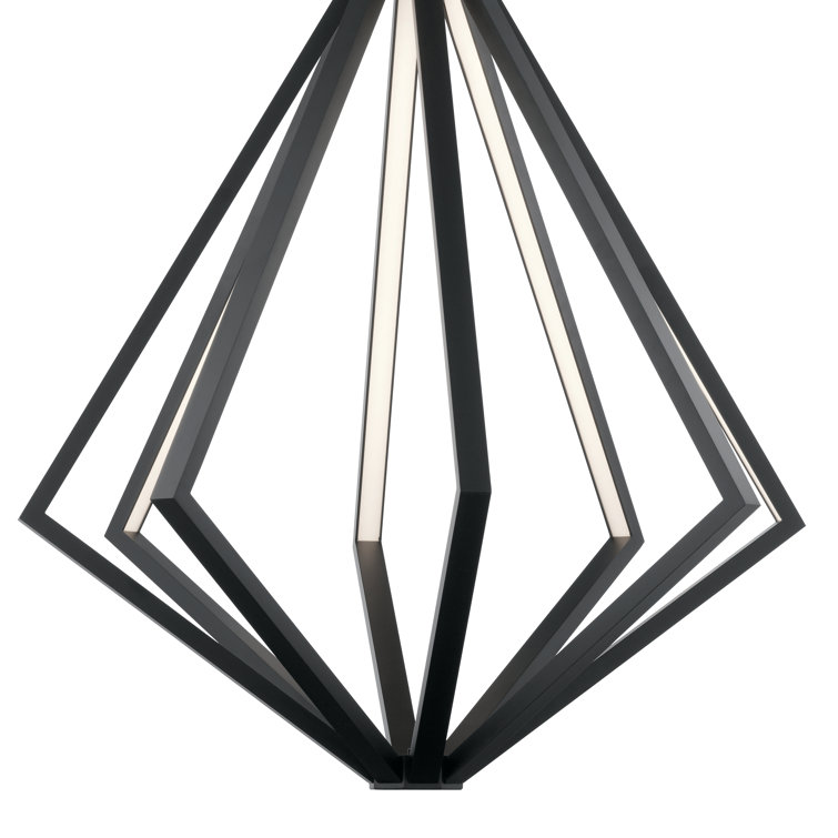 Everest Matte Black 8-Light LED Integrated Crystal Chandelier