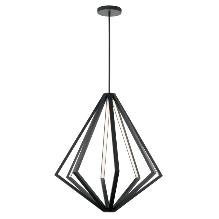 Everest Matte Black 8-Light LED Integrated Crystal Chandelier
