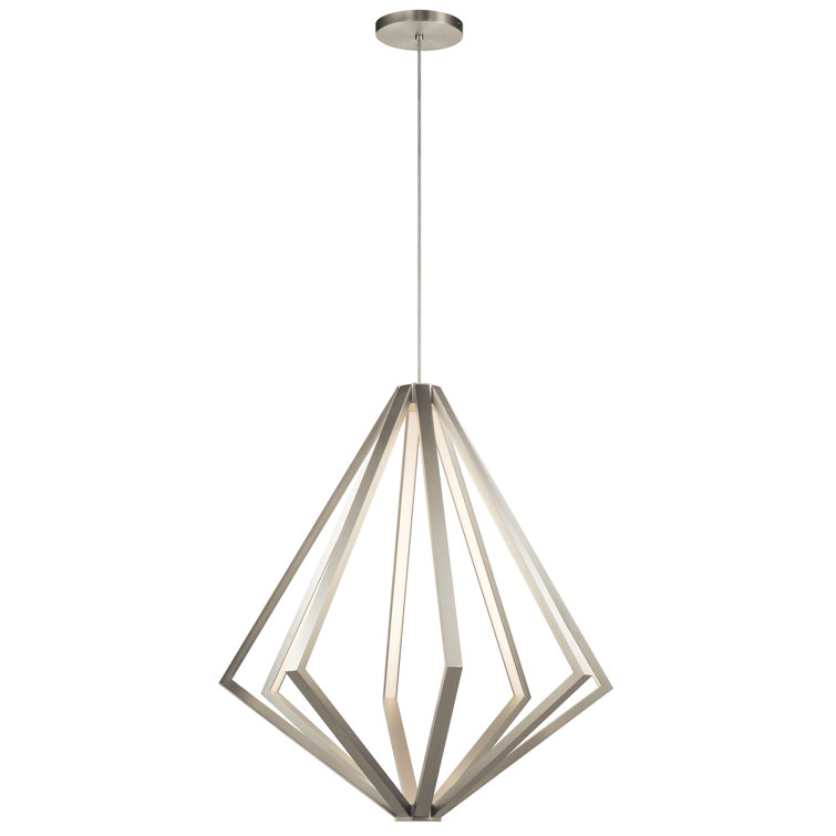 Everest Satin Nickel 8-Light Integrated LED Chandelier with Etched Acrylic