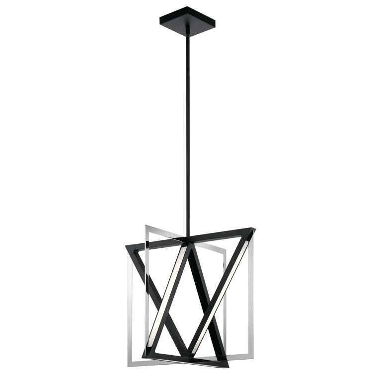 Axis Matte Black Etched Acrylic LED Pendant Light
