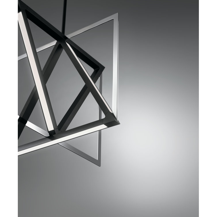Axis Matte Black Etched Acrylic LED Pendant Light