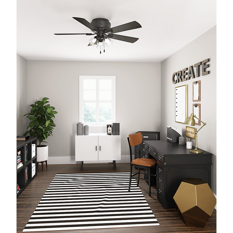 52" Noble Bronze Low Profile Ceiling Fan with LED Light