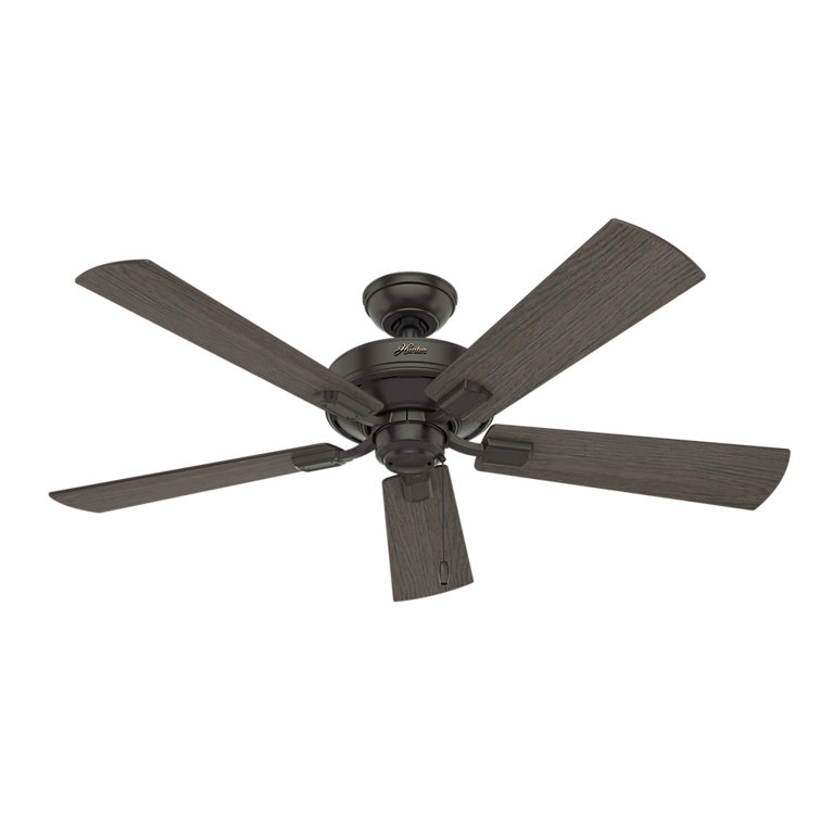 Hunter Crestfield Low Profile 52" Bronze Ceiling Fan with LED Lights
