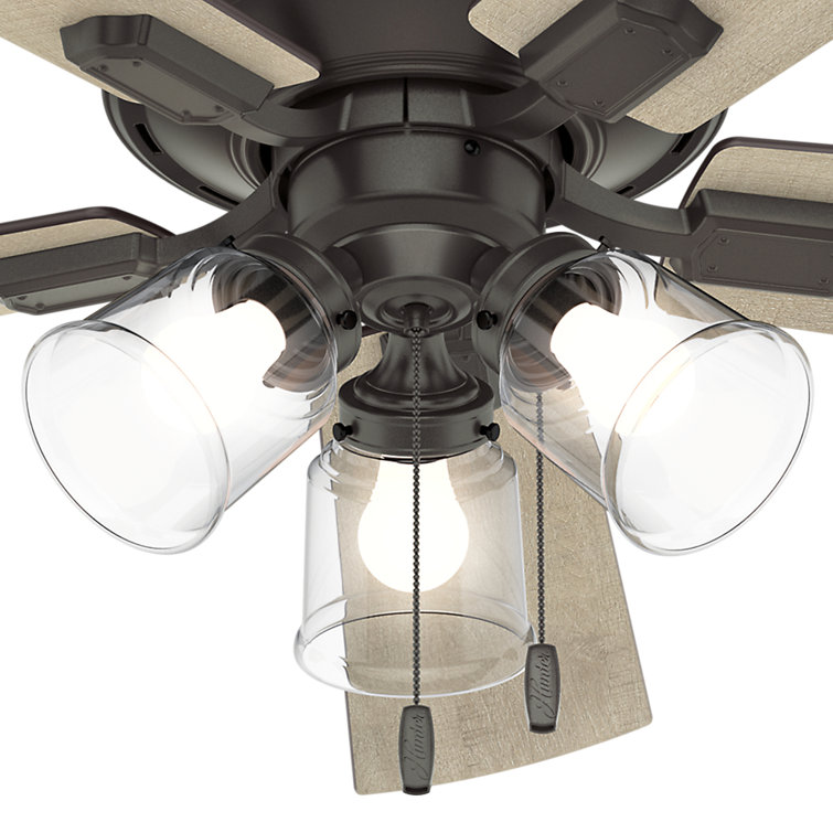 Hunter Crestfield Low Profile 52" Bronze Ceiling Fan with LED Lights