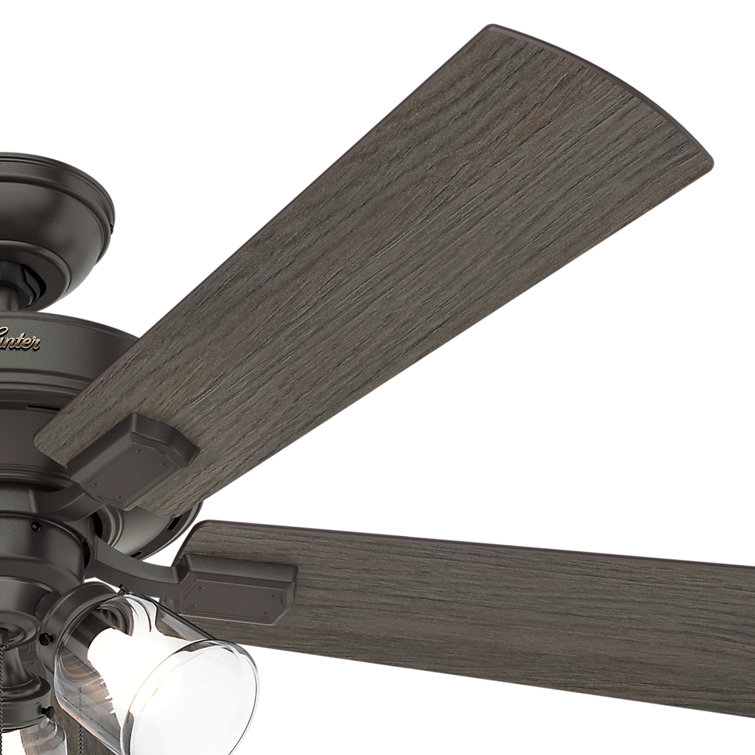 Hunter Crestfield Low Profile 52" Bronze Ceiling Fan with LED Lights