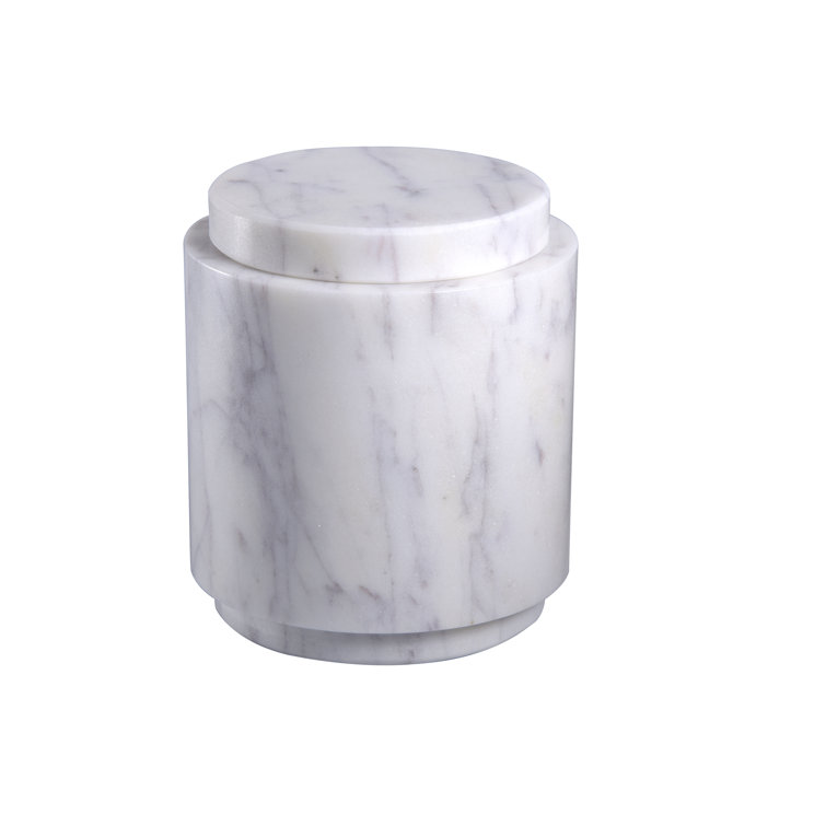 White Marble BPA-Free Contemporary Jar
